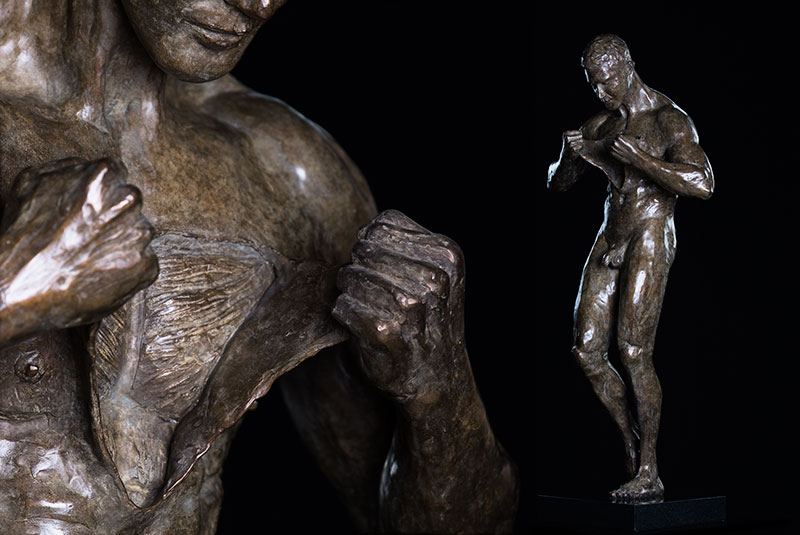 Bronze Sculpture, contemporary nude figure, mortality